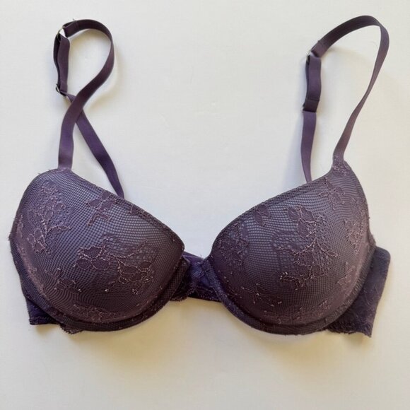 Victoria's Secret Bra Demi Uplift Biofit Purple Lavender Lace Soft Comfy Sz 34D - Picture 11 of 11